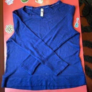 Royal Blue Crew Neck Sweater with Long Sleeves